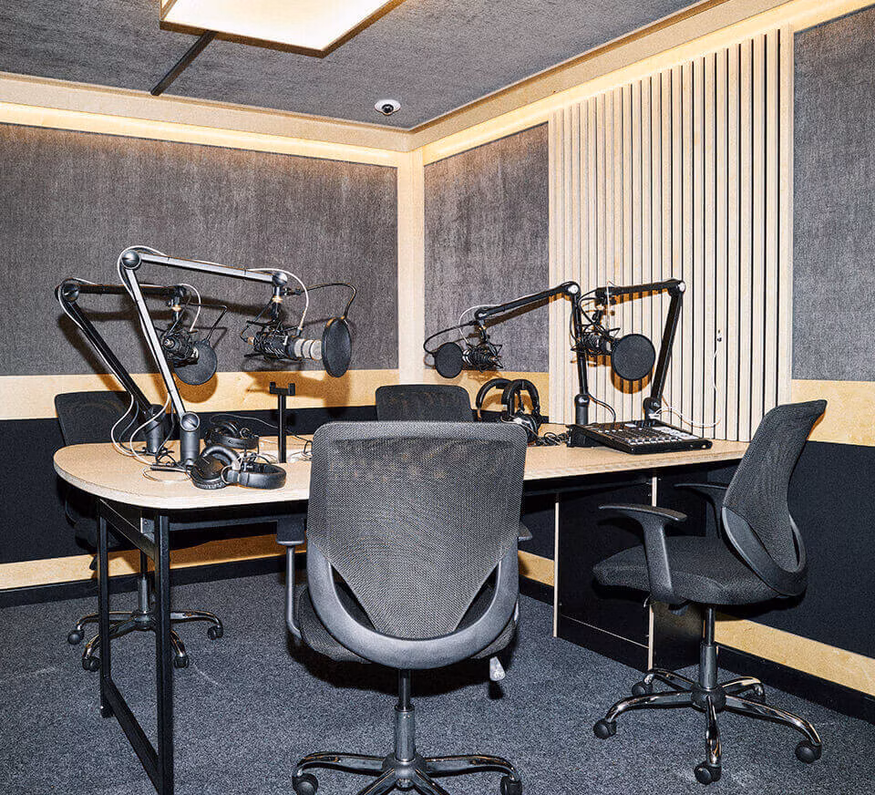 Professional podcast studio